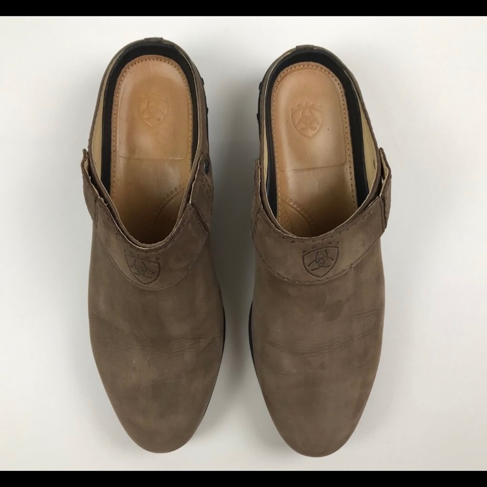 Ariat Sport Brown Leather Mule Clogs Size 11